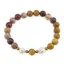 Bratara pe elastic Perle de cultura, bumbi aurii si Mookait sfere 8mm