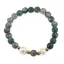 Bratara pe elastic Perle de cultura, bumbi aurii si Mossagat sfere fatetate 8mm