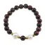 Bratara pe elastic Perle de cultura, bumbi aurii si Ochi de taur sfere 8mm