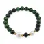 Bratara pe elastic Perle de cultura, bumbi aurii si Ochi de tigru verde sfere 8mm