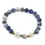 Bratara pe elastic Perle de cultura, bumbi aurii si Sodalit deschis sfere 8mm