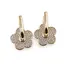 Cercei din cupru placat cu aur galben 18k, model accesoriu floare cu zirconii