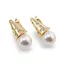Cercei din cupru placat cu aur galben 18k, model conic cu perla