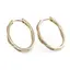 Cercei din cupru placat cu aur galben 18k, model oval rasucit cu zirconii