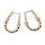 Cercei din cupru placat cu aur roz 18k, model oval rasucit