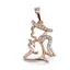 Pandantiv din cupru placat cu aur roz 18k, model ingeras cu zirconii