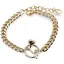 Bratara Cupru placat cu aur galben 18k, cu charm trandafir