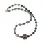 Colier Aventurin, Granat si Labradorit neuniform 8-12mm si Labradorit sfere 3mm cu element cub 12mm