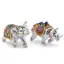 Statueta Premium Feng Shui din metal Elefant si Rinocer, 2026