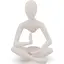 Figurina silueta in postura de meditatie, 12cm - alb