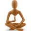 Figurina silueta in postura de meditatie, 12cm - galben inchis