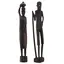 Set statuete vintage din lemn cuplu african cu vas pe cap si toiag, 30cm