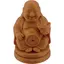 Statueta feng shui Buddha vesel cu pepita in mana, 10cm - galben inchis