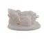 Statueta feng shui Ganesha relaxat simbolizand pacea interioara si depasirea obstacolelor fara efort, 17cm - alb