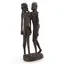 Statueta vintage din lemn cuplu african sculptat, 30cm