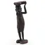 Statueta vintage din lemn femeie tribala cu greutate pe cap, 37cm