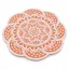 Suport pentru cristale plat in forma de floare cu model mandala - portocaliu
