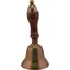 Clopotel vintage din alama cu maner din lemn, 15cm
