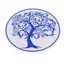 Decoratiune rotunda Copacul Vietii gravat, albastru - 15cm