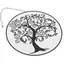 Decoratiune rotunda Copacul Vietii gravat, negru - 15cm