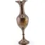 Vaza vintage din alama, model patinat si flori gravate - 25cm