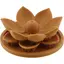 Suport aromaterapie pentru ardere betisoare parfumate, model floare de lotus galbena inchis - 2,5cm