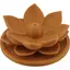 Suport aromaterapie pentru ardere betisoare parfumate, model floare de lotus auriu - 2,5cm