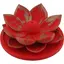 Suport aromaterapie pentru ardere betisoare parfumate, model floare de lotus rosie cu accente aurii - 2,5cm