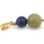 Pandantiv Jad nefrit sfera 10mm si Lapis lazuli sfera 8mm cu metal auriu