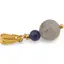Pandantiv Labradorit sfera 8mm si Lapis lazuli sfera 4mm cu metal auriu