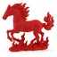 Statueta feng shui Calul de foc invaluit de flacarile victoriei, 20cm