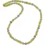 Colier Peridot patratele 4mm, Ametist rondele 6mm si bumbi aurii