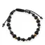 Bratara cu nod reglabil Turmalina si Hematit discuri fatetate 4-6mm, bumbi gravati cu rodiu