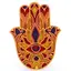 Decoratiune layered palma Hamsa, rosu cu galben - 22cm