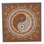 Decoratiune patrata layered cu simbolul Yin Yang, maro cu portocaliu - 21cm