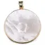 Pandantiv rotund din Sidef alb cu montura aurie - 31,5mm