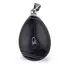 Pandantiv Agat negru lacrima bombata, 32mm