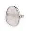 Inel reglabil Cristal de stanca neregulat si montura argintie, 30mm