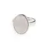 Inel reglabil Cristal de stanca oval si montura argintie, 18mm