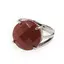 Inel reglabil Jasp rosu rotund fatetat si montura argintie, 16mm