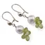 Cercei cu agatatoare Perle de cultura 7-9mm si Peridot briolete fatetate 6mm cu Argint 925