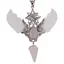 Pandantiv angelic cu Merkaba, Pendul din Cuart roz si Aripi Sidef, 10cm