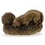 Statueta feng shui Tigru cu Oglinda Bagua si monezi pentru prosperitate, 8cm