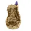 Suport ardere conuri parfumate cascada - backflow, Buddha in meditatie auriu - 13cm