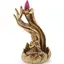 Suport ardere conuri parfumate cascada - backflow, Buddha pe lotus si mana - 14cm