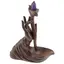 Suport ardere conuri parfumate cascada - backflow, model mana cu floare de nufar, maro - 18cm