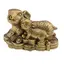 Statueta feng shui Iepure cu pui, pepite si monede pentru prosperitate - 9cm