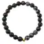 Bratara pentru barbati Obsidian auriu sfere si Obsidian fulg de nea sfere fatetate 8mm pe elastic