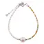 Bratara Perle de cultura albe lunguiete, Mix cristale si charm stea din argint 925