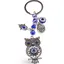 Breloc feng shui cu Bufnita, simbolul Hamsa si ochi protectori - 12cm